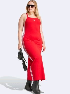 adidas maxi dress red adidas 3 Stripes Dress (Slim) Black/ White S